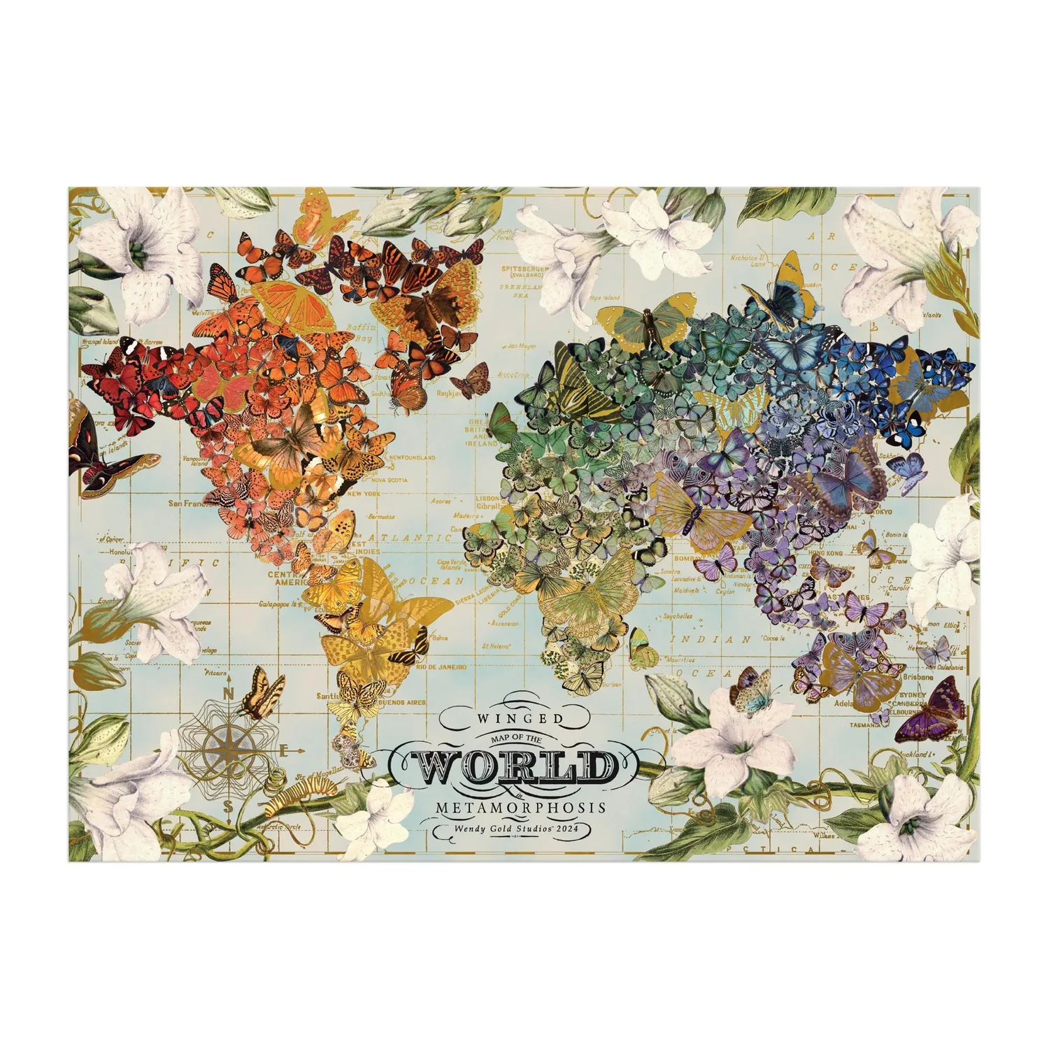 Good Puzzle Co. Wendy Gold Winged Metamorphosis puslespil 1000 brikker folie