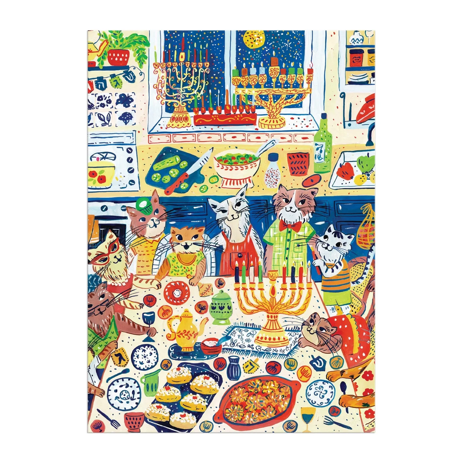Anna Ivanir Happy Hanukcats puslespilskort 60 brikker