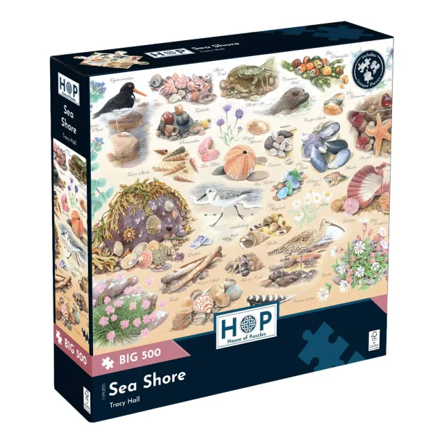 House of Puzzles BIG Sea Shore puslespil 500 brikker strand dyr