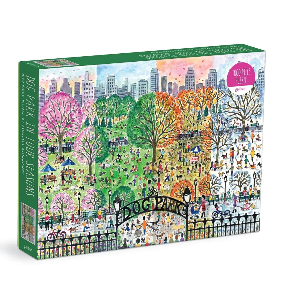 Good Puzzle Co. Storrings Dog Park Four Seasons puslespil 1000 brikker