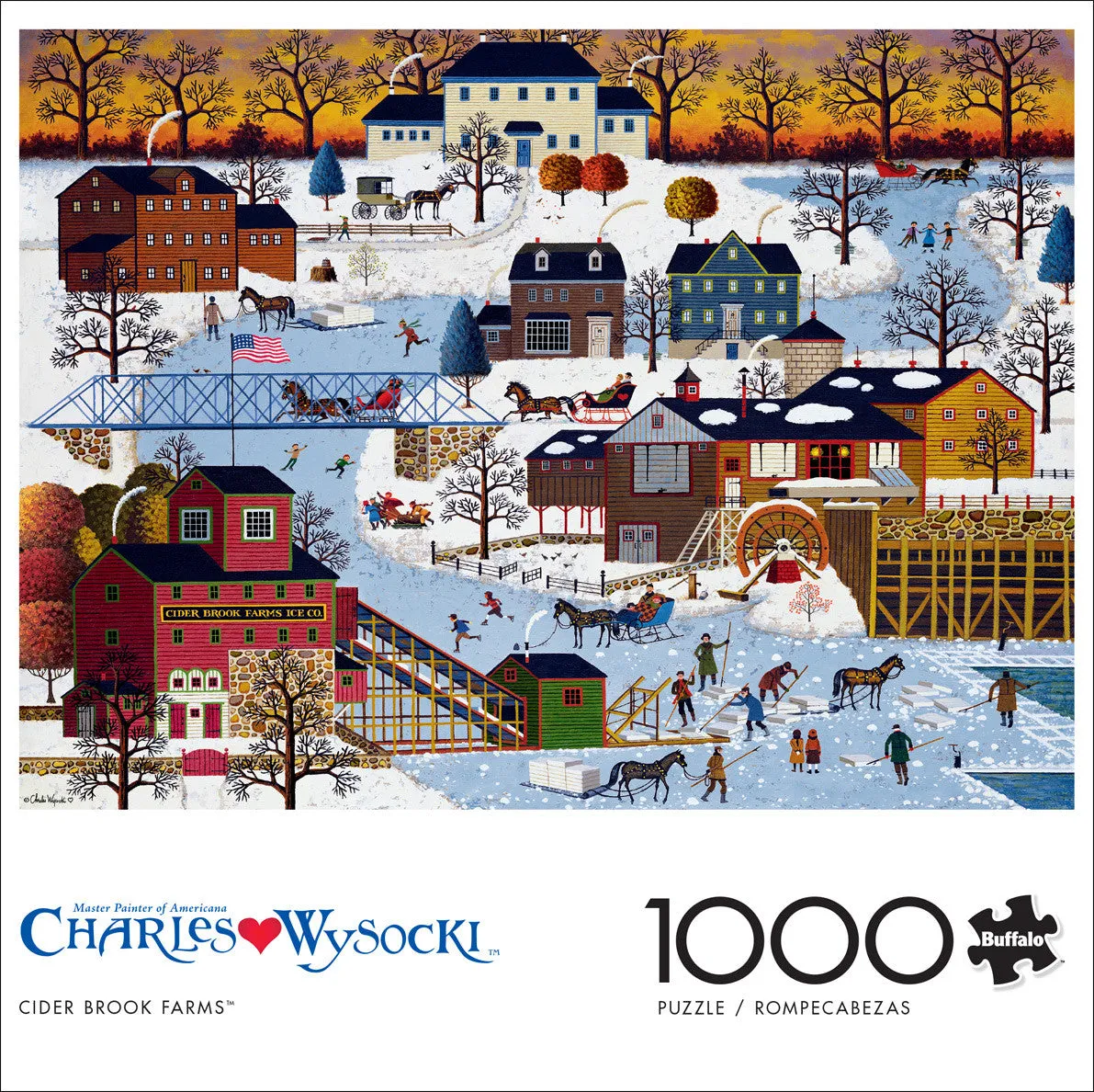Buffalo Games Charles Wysocki Cider Brook Farms puslespil 1000 brikker vinter