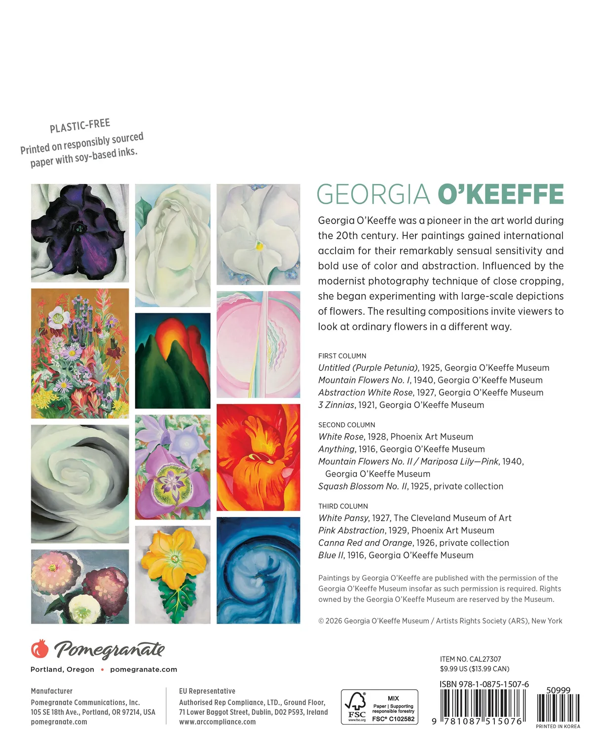 Pomegranate Georgia O’Keeffe minikalender 2027 blomster