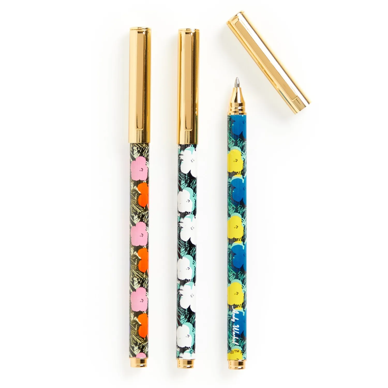 Galison Warhol Flowers kuglepenne 3 stk metal