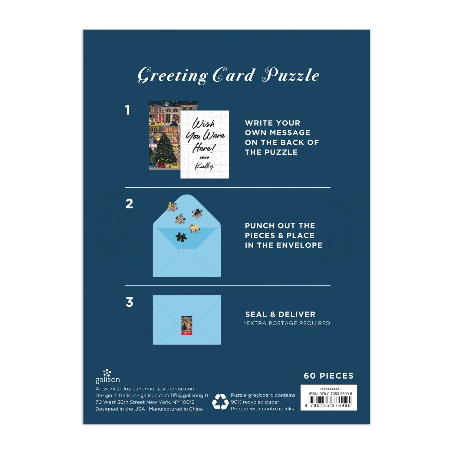 Good Puzzle Co. Winter Lights puslespil julekort 60 brikker