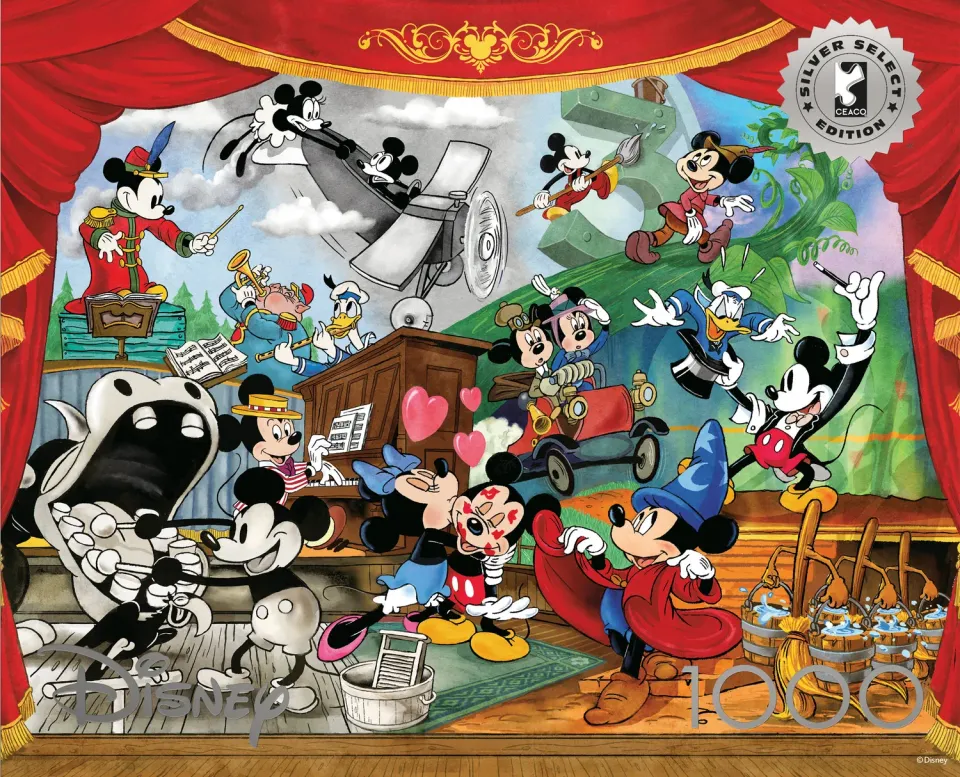 Buffalo Games Silver Select Mickey Through the Years puslespil 1000 brikker Disney