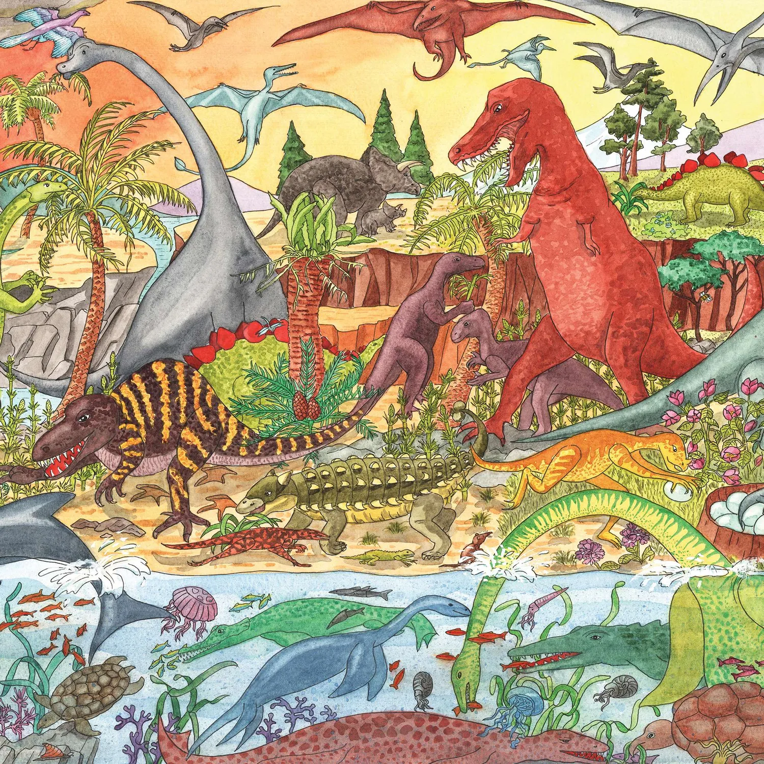 House of Puzzles World of Dinosaurs puslespil 100 XXL dino