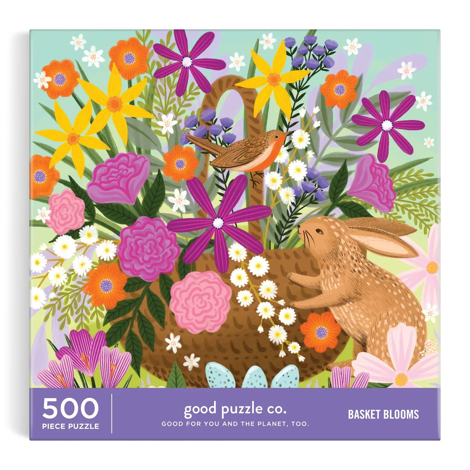 Good Puzzle Co. Basket Blooms puslespil 500 brikker blomster