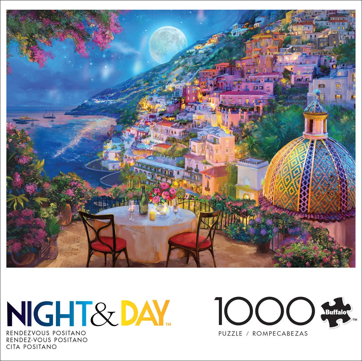 Buffalo Games Night Day Rendezvous Positano puslespil 1000 Italien