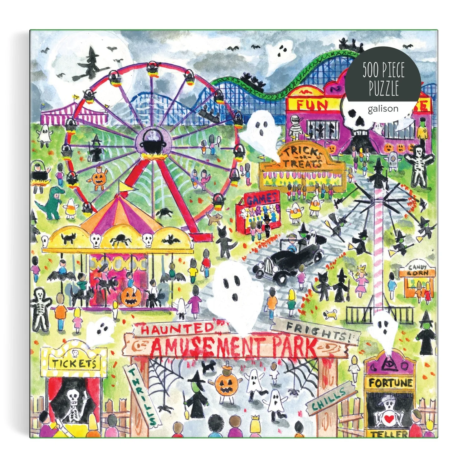 Good Puzzle Co. Michael Storrings Haunted Amusement Park puslespil 500 brikker halloween