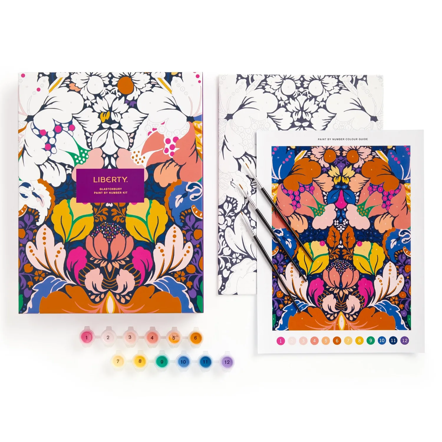 Galison Liberty Glastonbury mal efter tal sæt 9x12 blomster