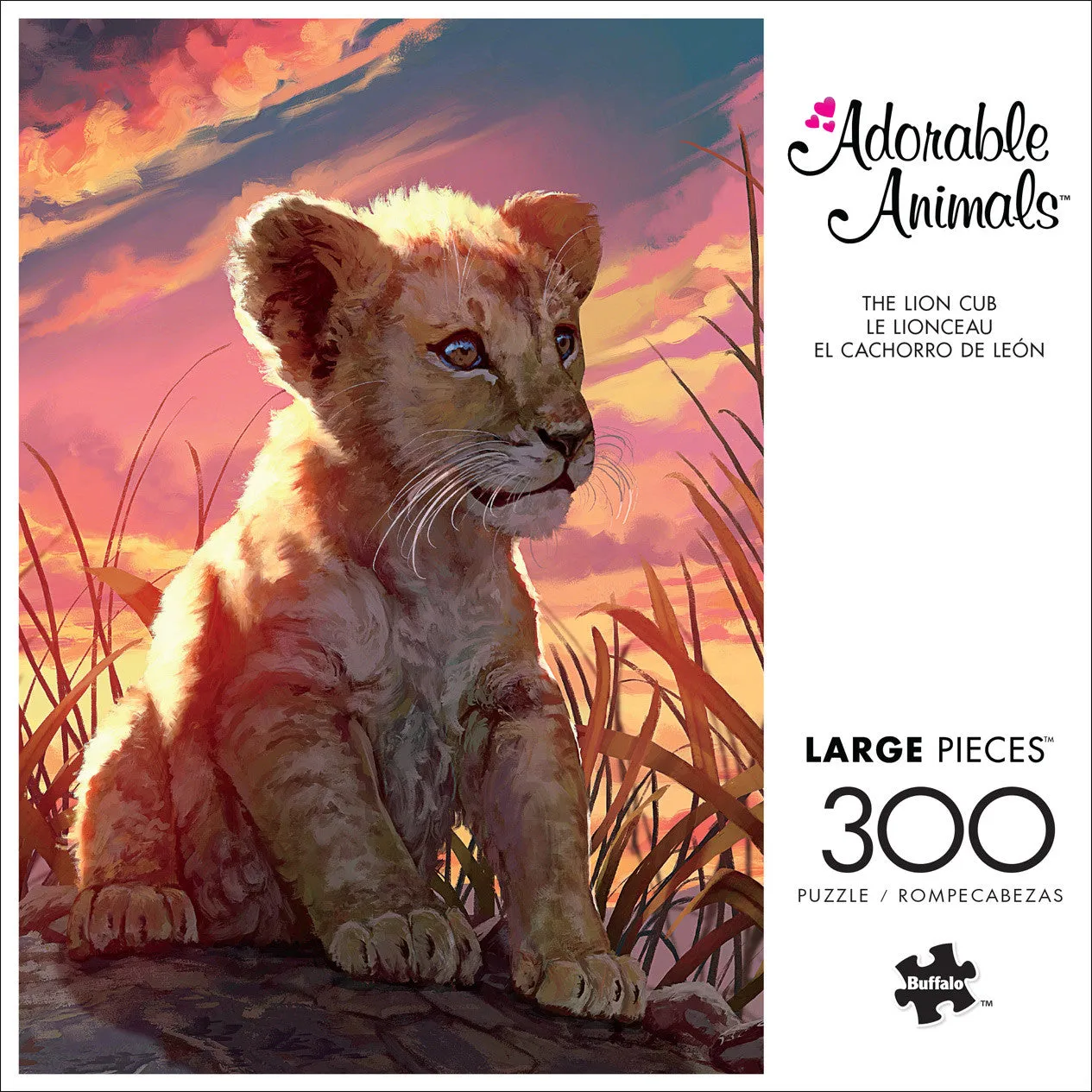 Buffalo Games Adorable Animals Løveungen puslespil 300 store brikker