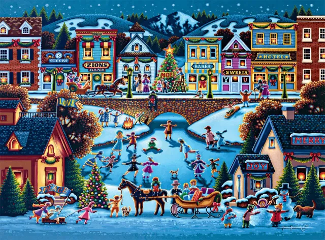 Buffalo Games Eric Dowdle Hometown Christmas puslespil 1000 jul