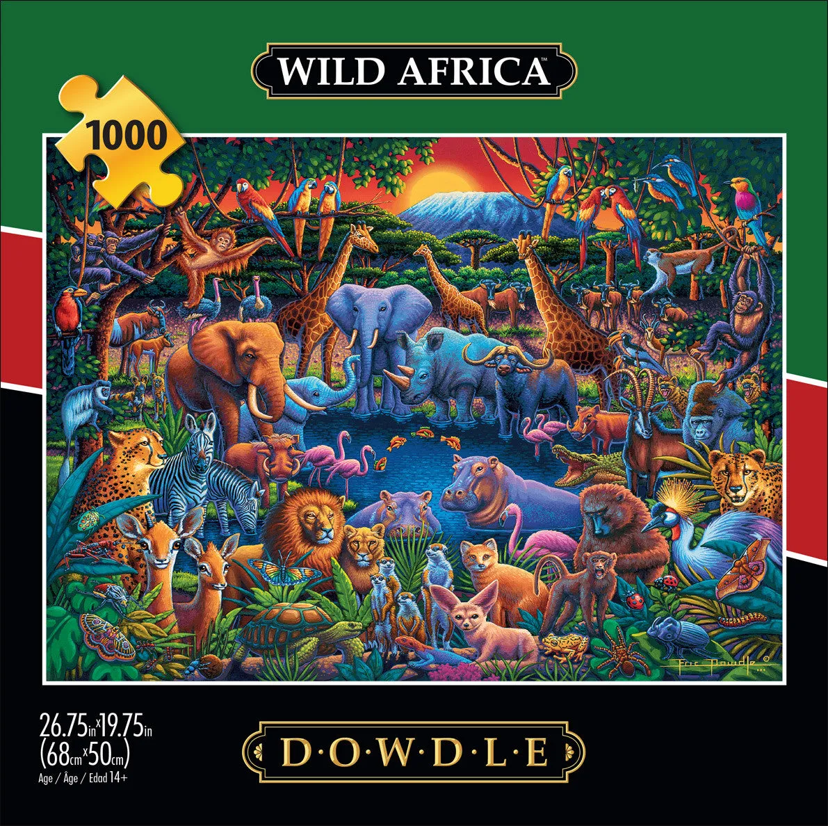 Buffalo Games Eric Dowdle Wild Africa puslespil 1000 brikker savanne