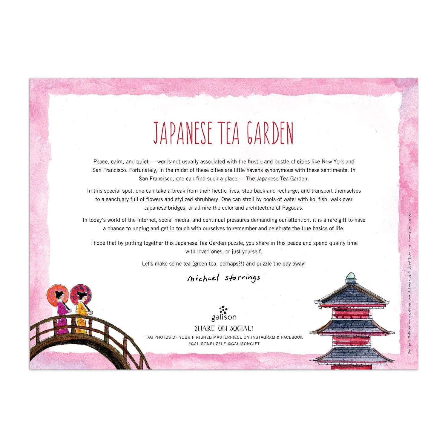 Galison Storrings Japanese Tea Garden puslespil 300 brikker have