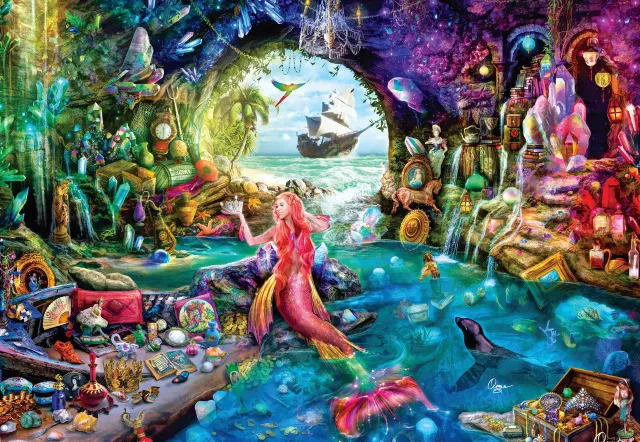 Buffalo Games Silver Select A Mermaid's Treasure 2000 puslespil havfrue