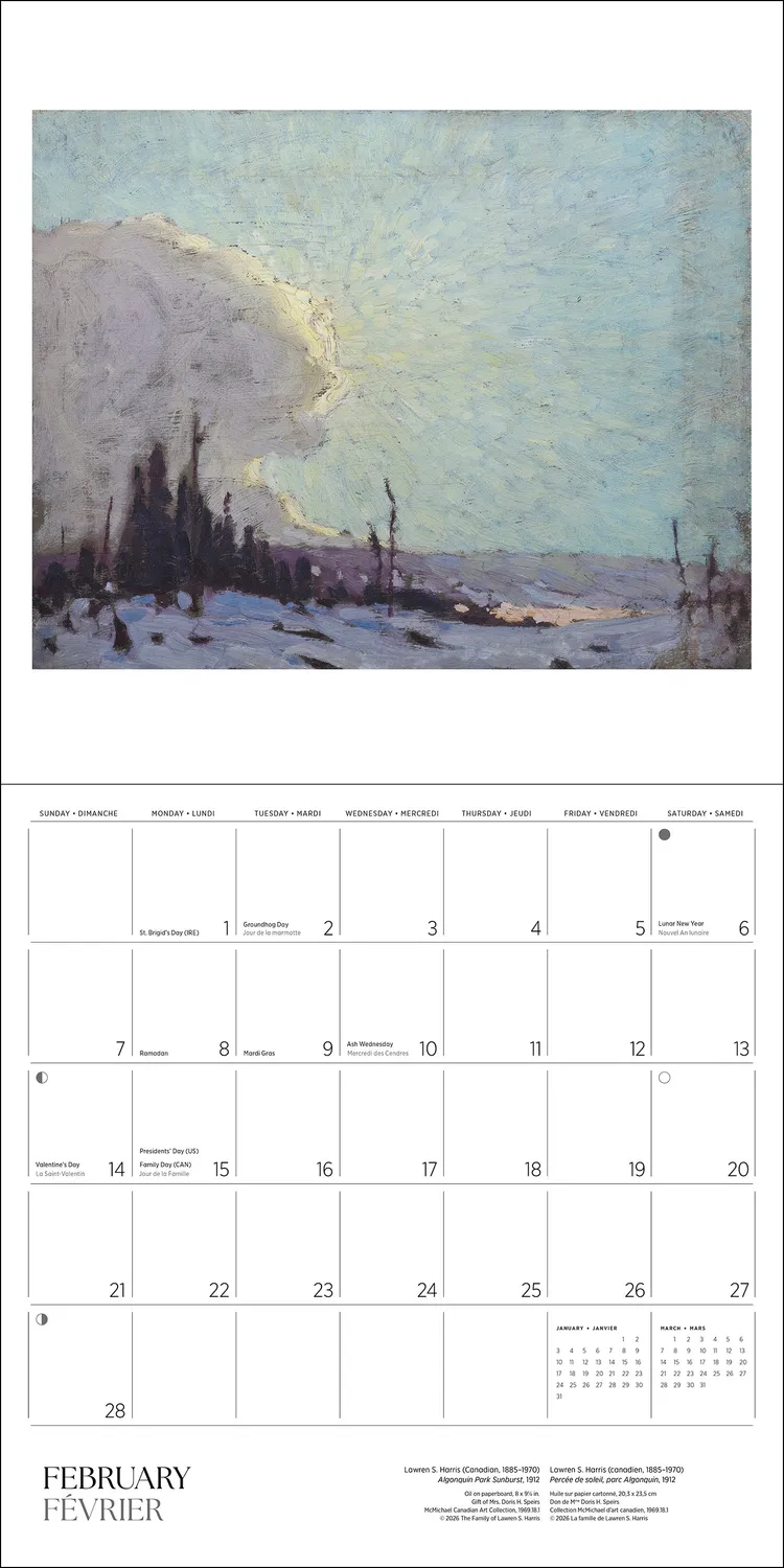 Pomegranate Lawren S. Harris vægkalender 2027 landskab
