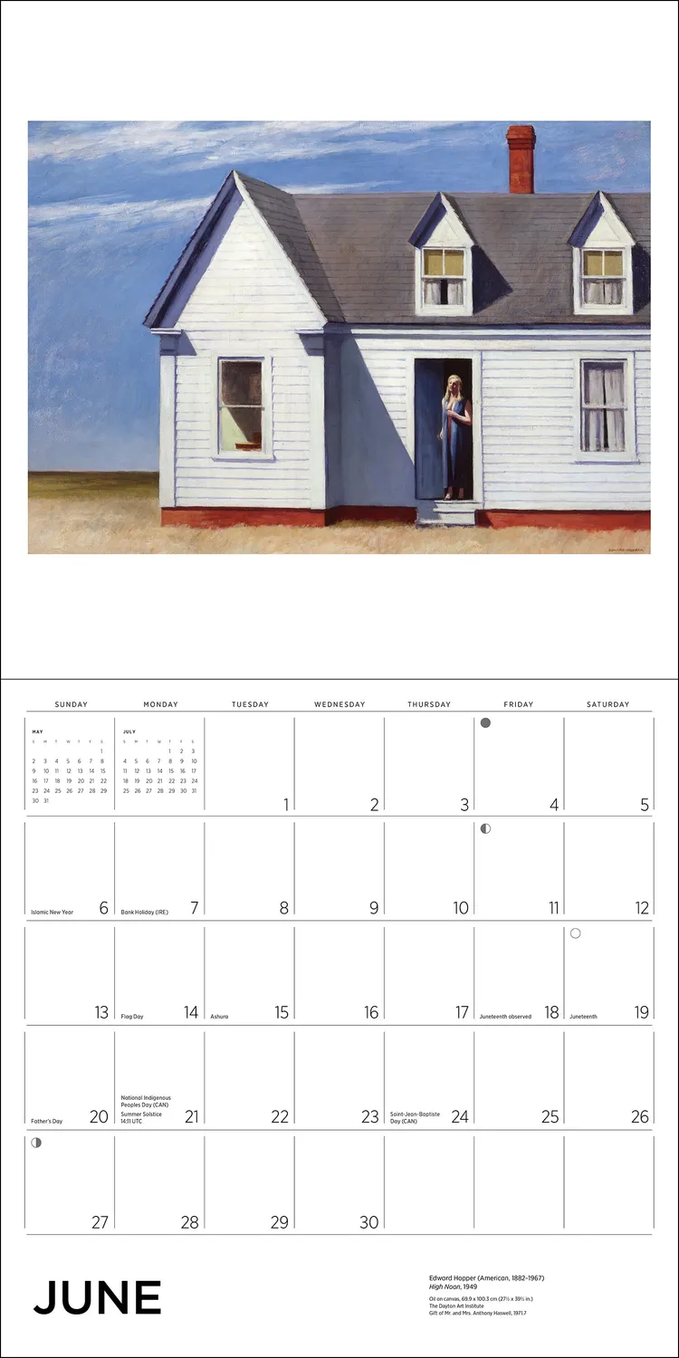 Pomegranate Edward Hopper vægkalender 2027 lys