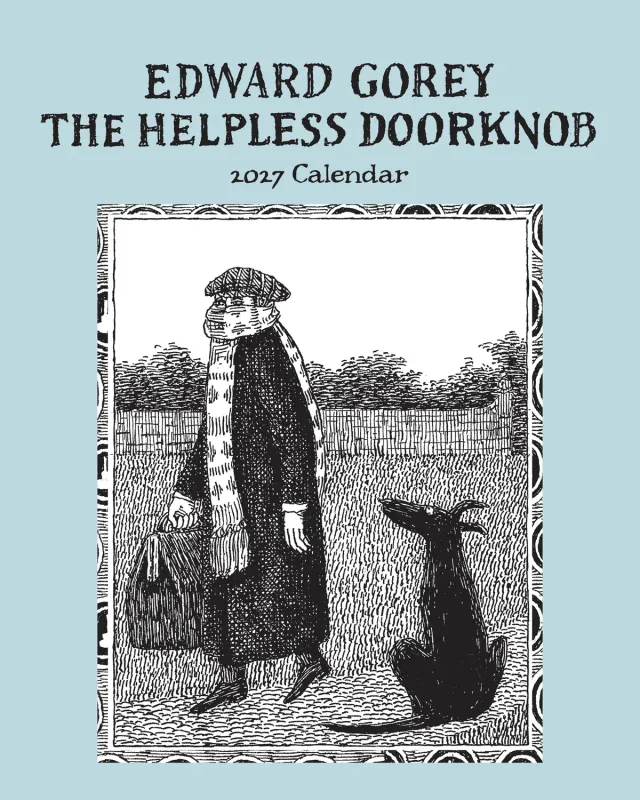 Pomegranate Edward Gorey Helpless Doorknob minivægkalender 2027 humor