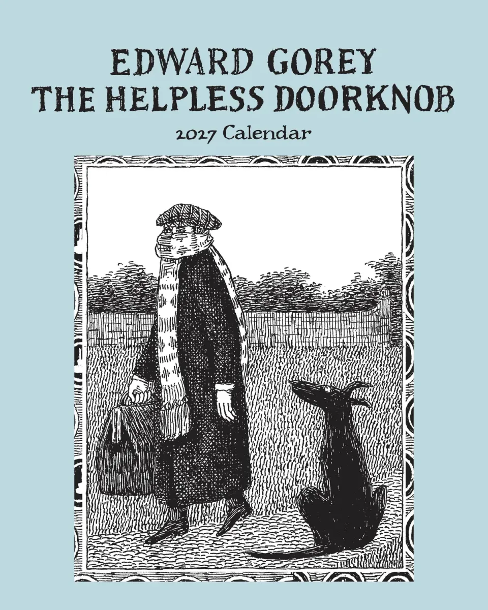 Pomegranate Edward Gorey Helpless Doorknob minivægkalender 2027 humor