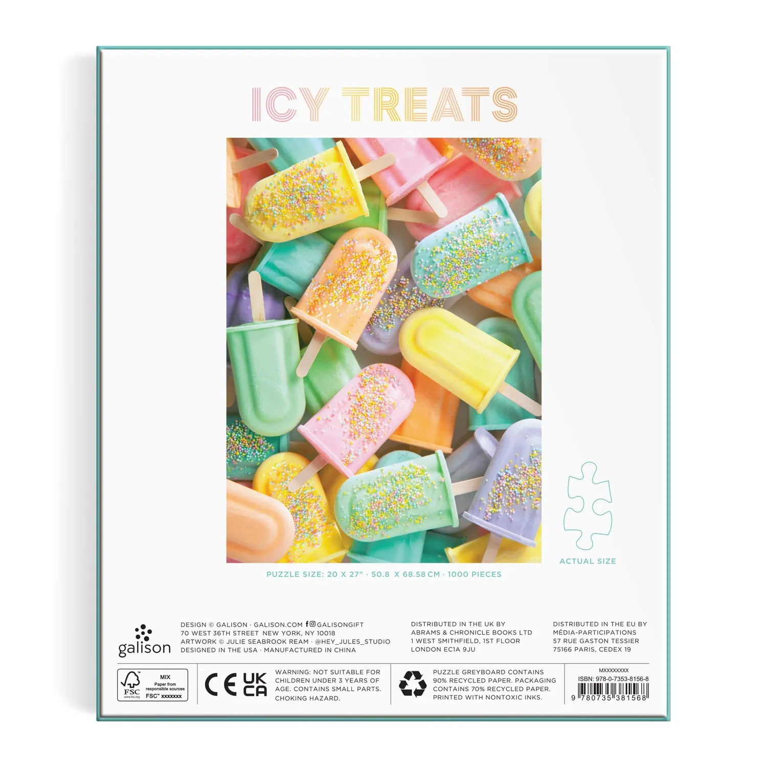 Galison Icy Treats puslespil 1000 brikker isdessert