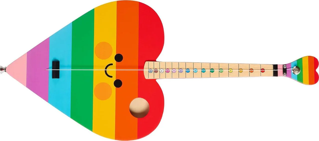 TinkerTar Rainbow Heart børneguitar 1 streng regnbue