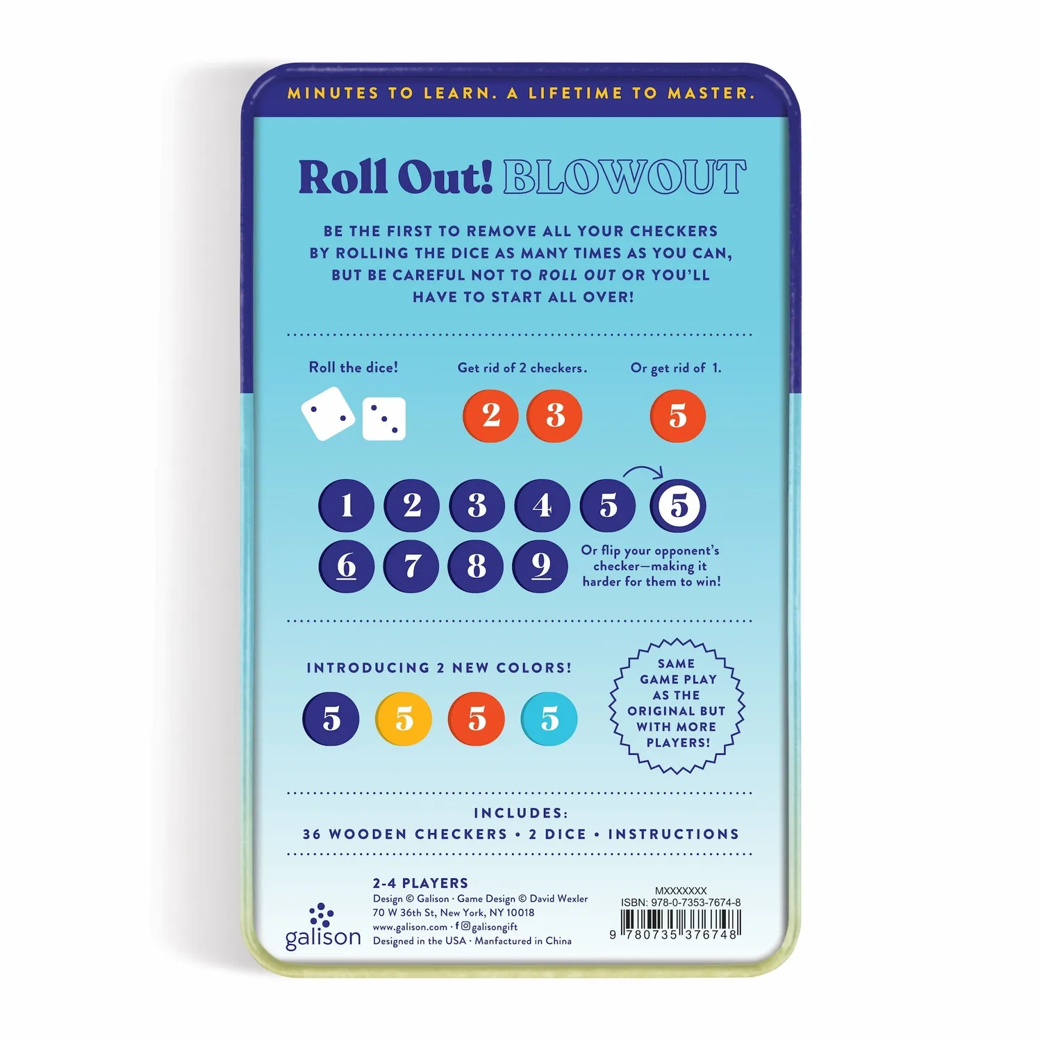 Galison Wexler Roll Out terningespil 2-4 spillere