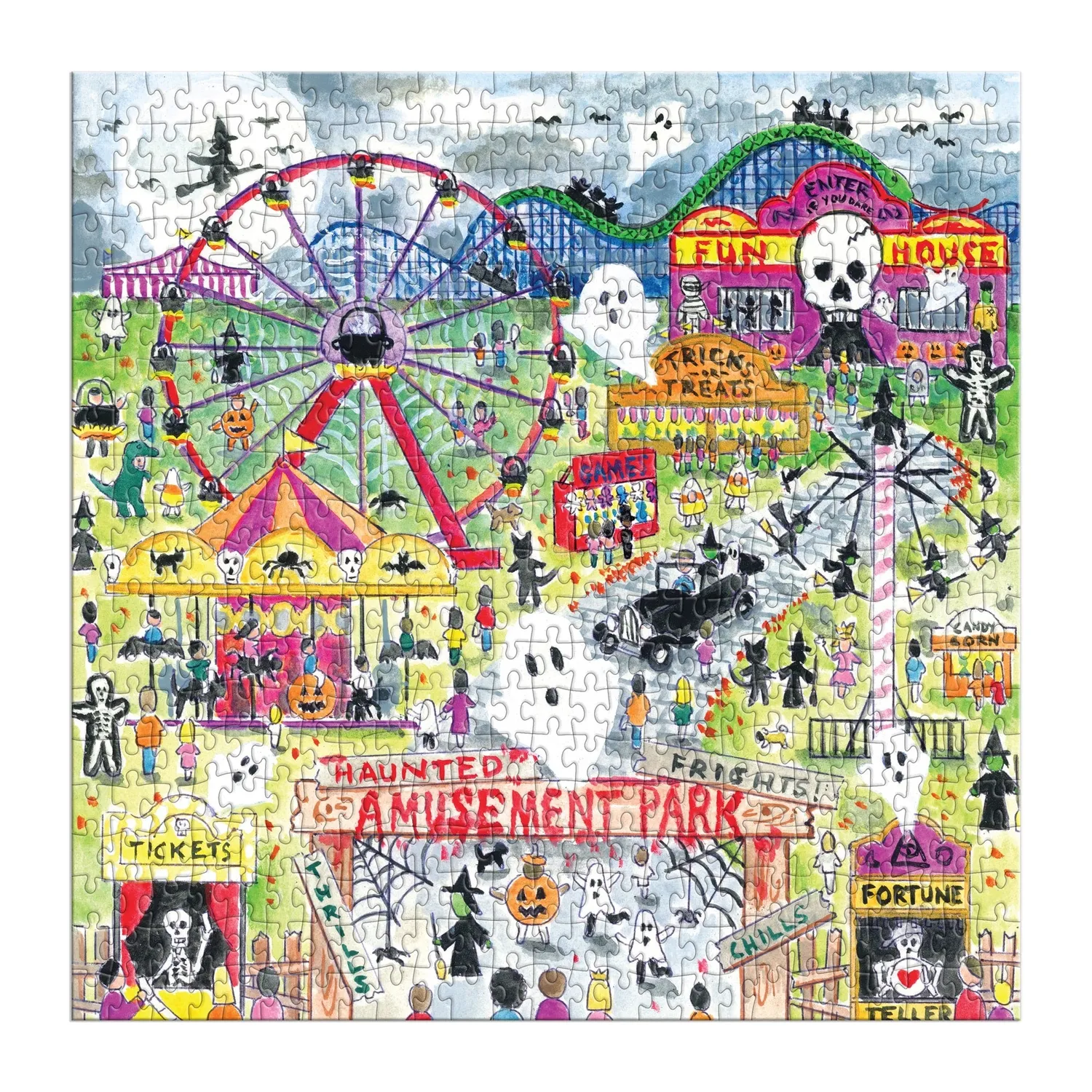 Good Puzzle Co. Michael Storrings Haunted Amusement Park puslespil 500 brikker halloween