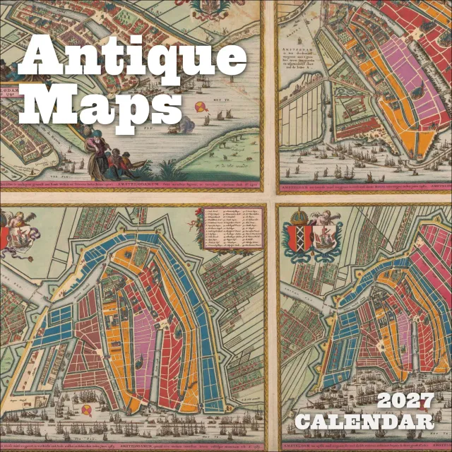 Pomegranate Antique Maps 2027 vægkalender historiske kort