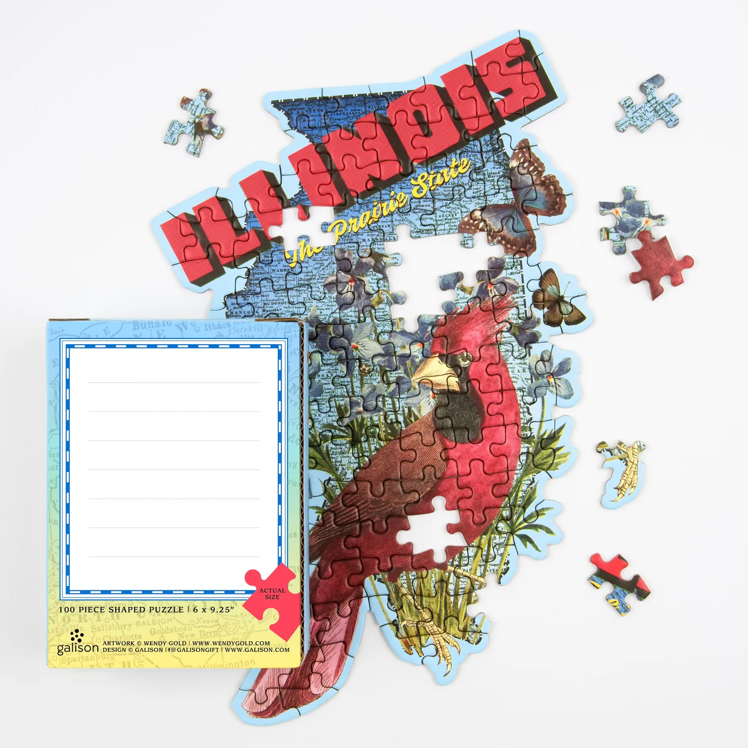 Good Puzzle Co. Illinois Mini puslespil 100 brikker formet