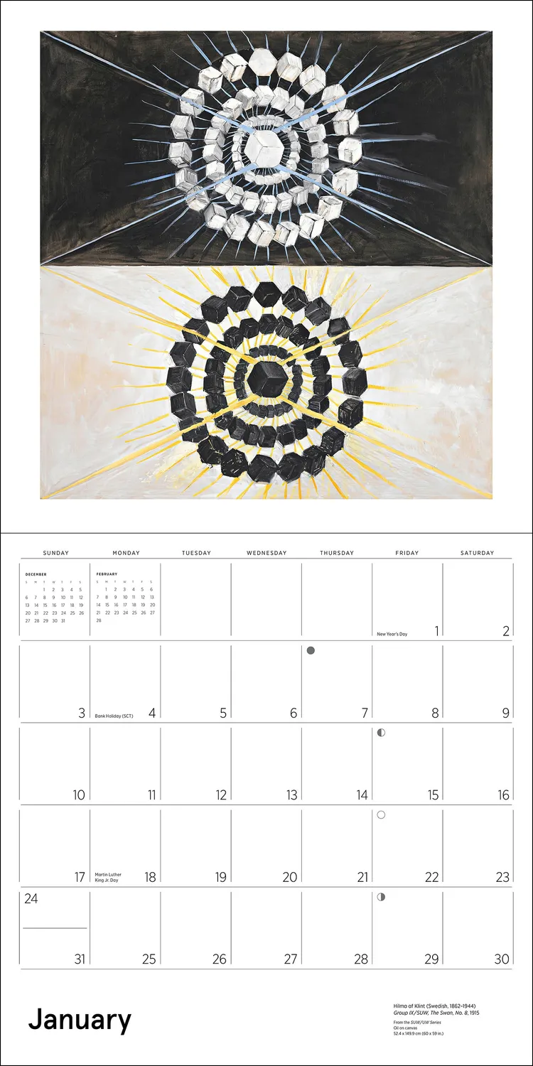 Pomegranate Hilma af Klint 2027 vægkalender abstrakt kunst