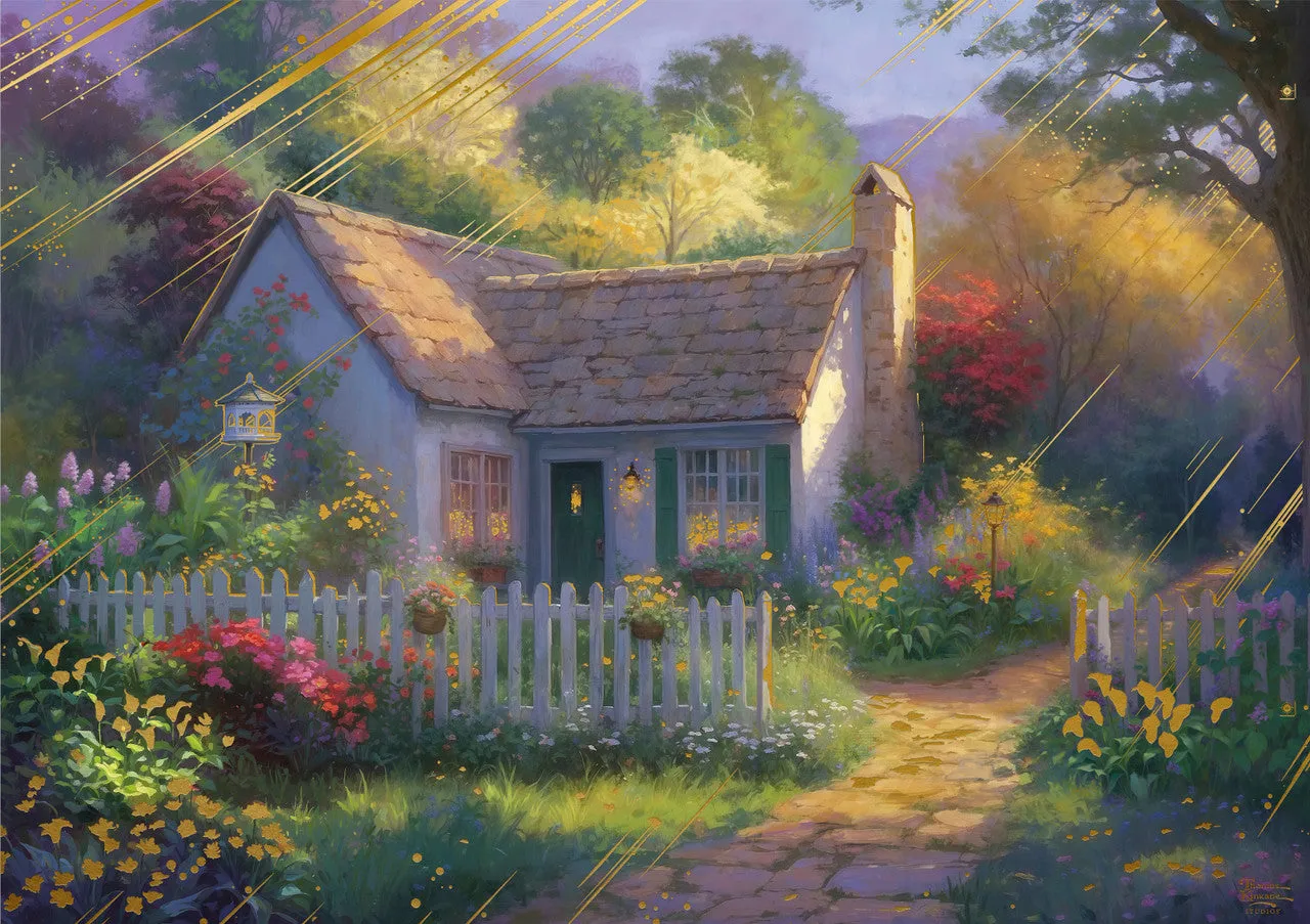 Buffalo Games Thomas Kinkade Gold Calla Lilly Cottage puslespil 500 brikker