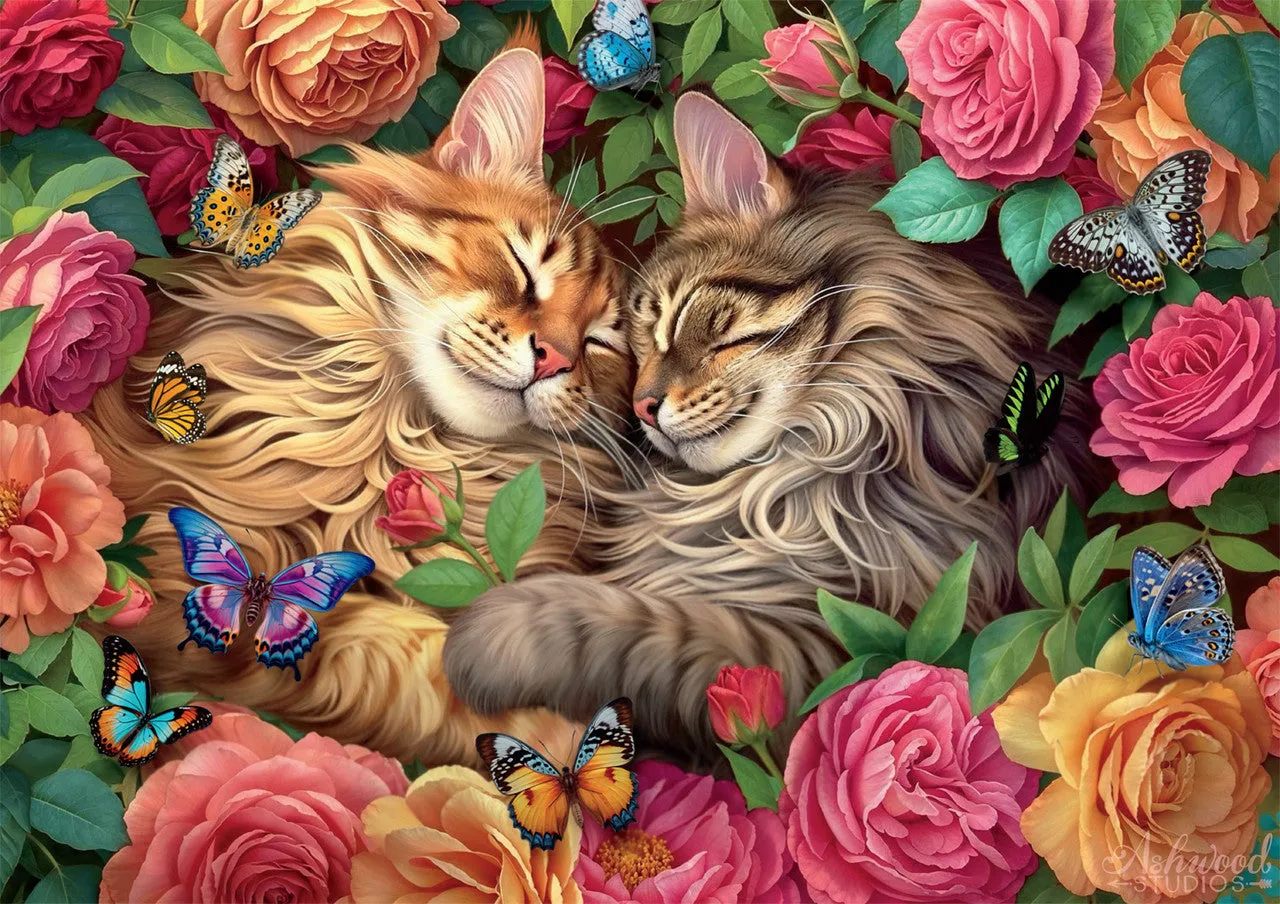 Buffalo Games Bonjour Cats in Love puslespil 500 brikker
