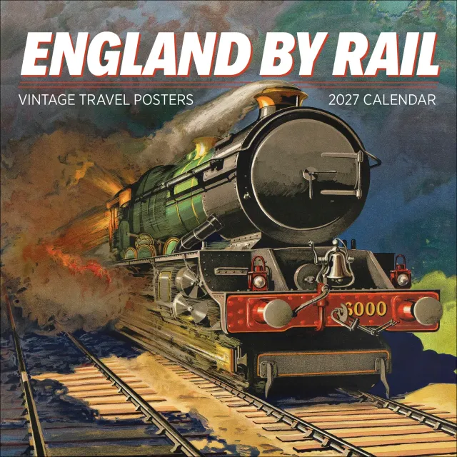 Pomegranate England by Rail vintage vægkalender 2027