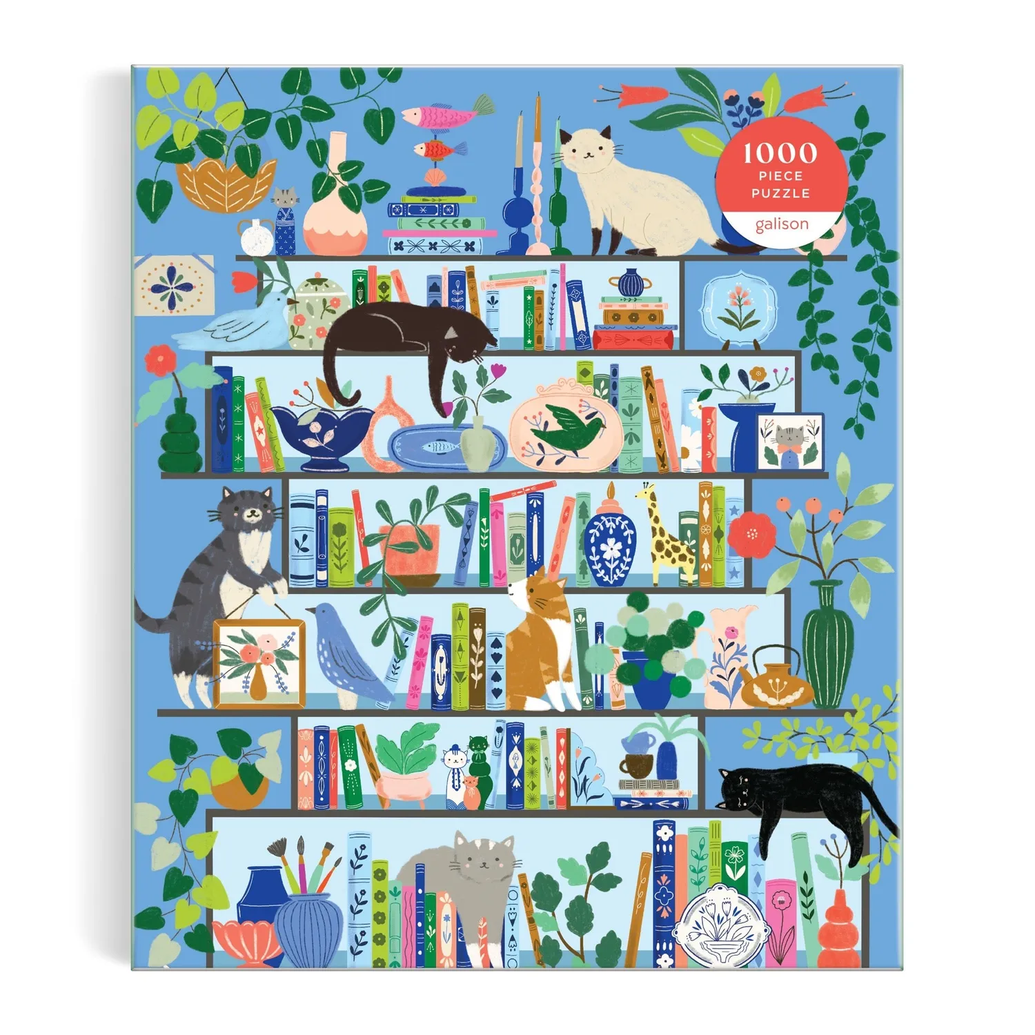 Good Puzzle Co. Purrfect Nook puslespil 1000 brikker kattehylde