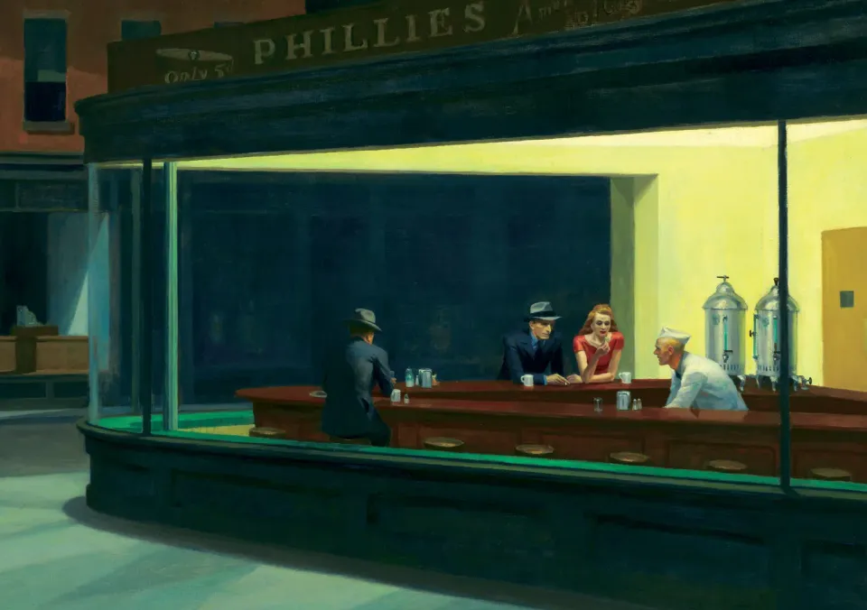 Pomegranate Edward Hopper Nighthawks kort enkelt blankt