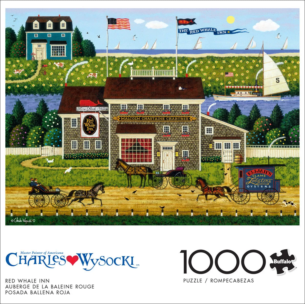 Buffalo Games Charles Wysocki Red Whale Inn puslespil 1000 brikker