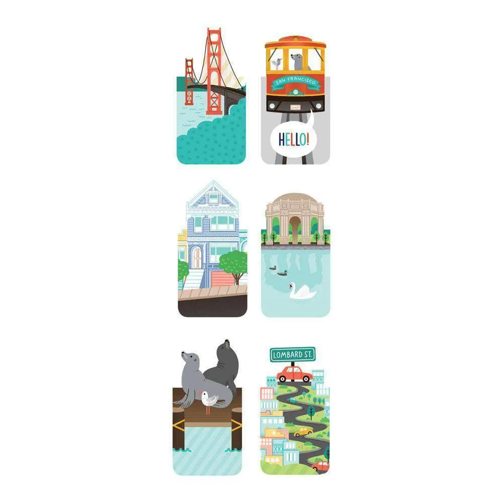 Good Puzzle Co. San Francisco magnetiske bogmærker 6 stk bymotiv
