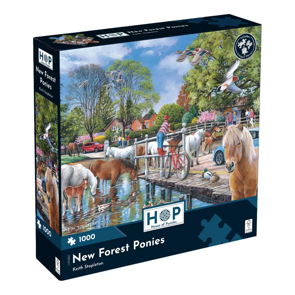 House of Puzzle New Forest Ponies 1000 puslespil heste 1000 brikker
