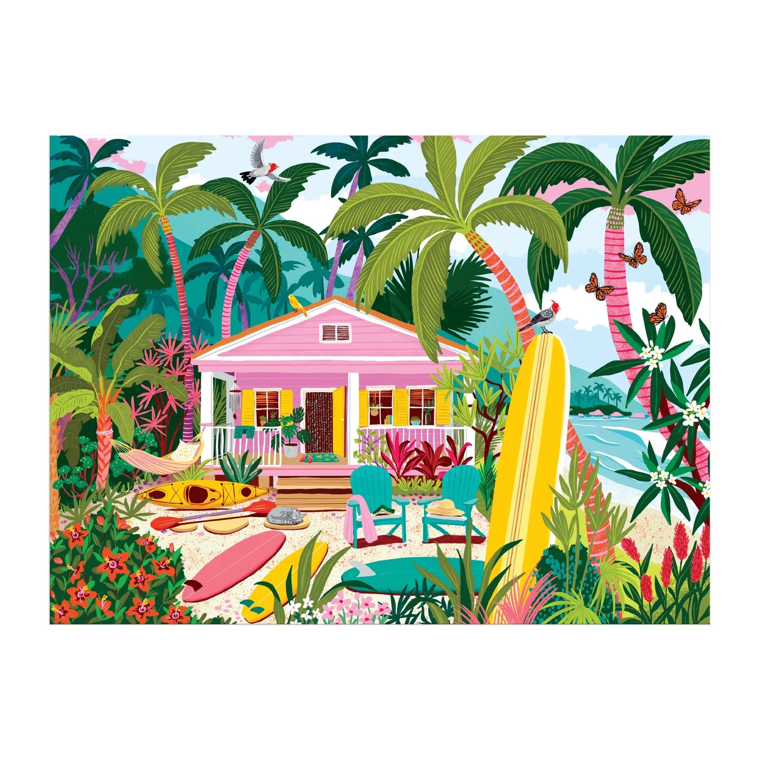 Good Puzzle Co. Julia Cornelius Surfside Bungalow puslespil 1000 brikker strand