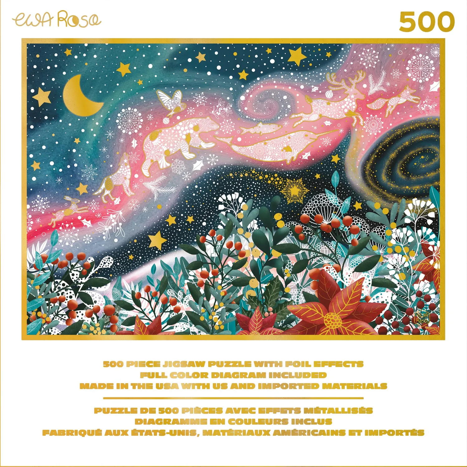 Buffalo Games Gold Celestial Animals puslespil 500 brikker gaveæske