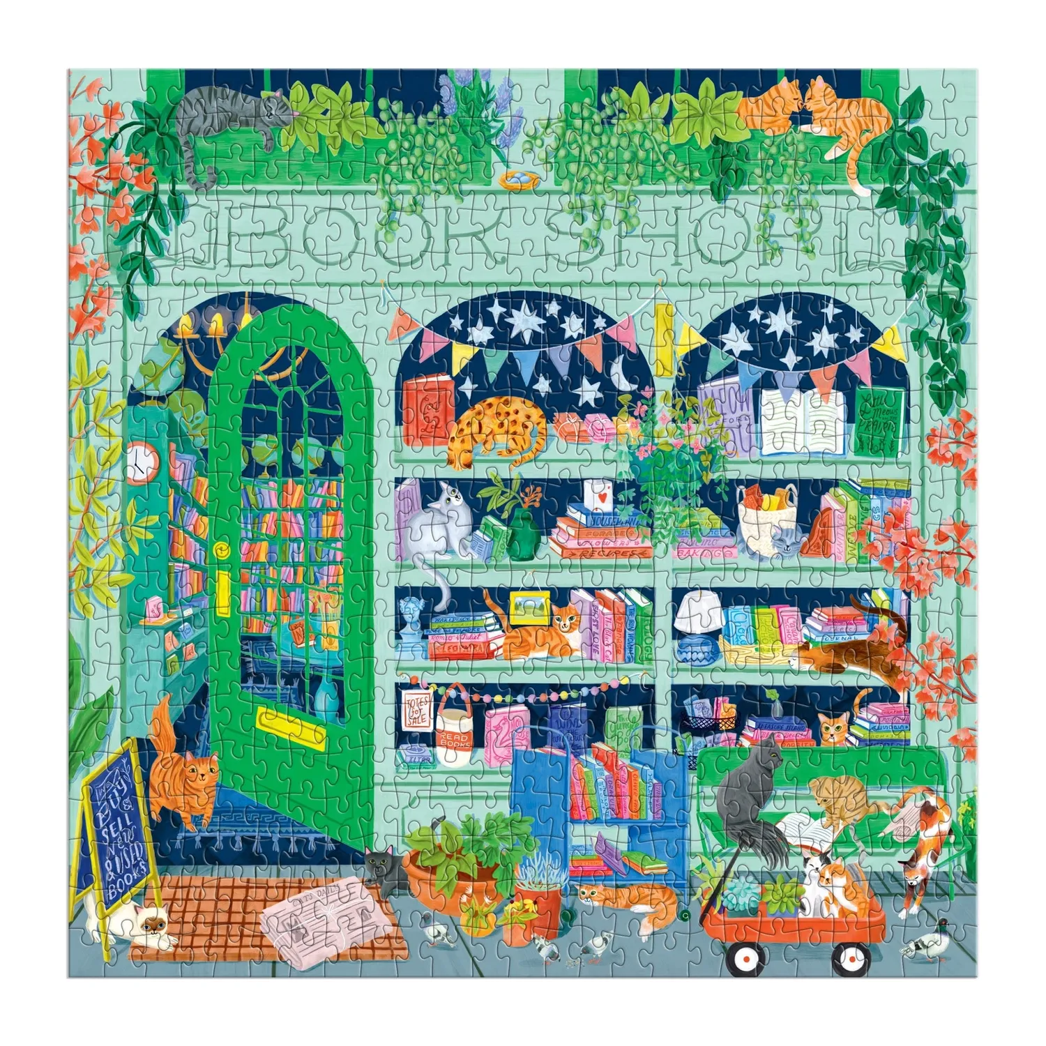 Good Puzzle Co. Bookshop Cats puslespil 500 brikker katte