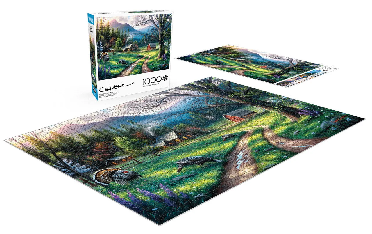 Buffalo Games Bear Creek Ranch puslespil 1000 bjergmotiv