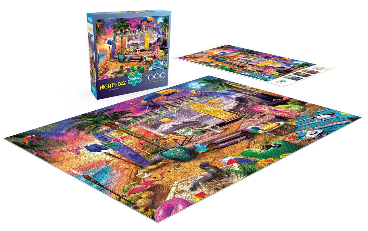 Buffalo Games Night & Day Beach Holiday puslespil 1000 brikker strand