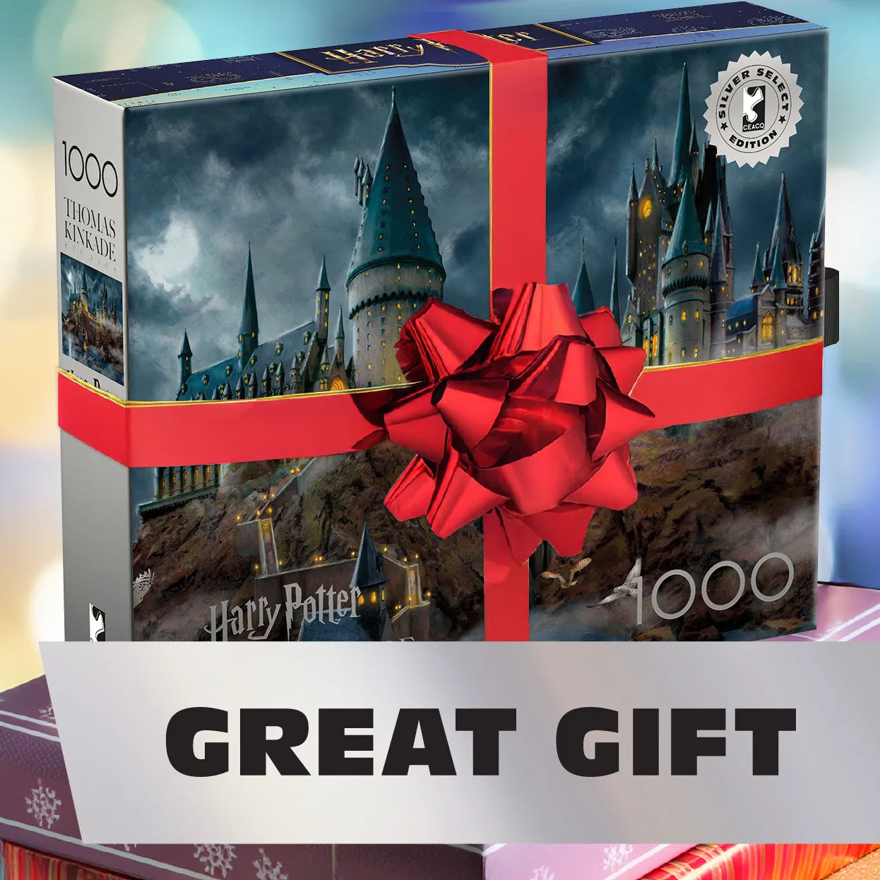 Ceaco Silver Select Hogwarts Castle puslespil 1000 brikker måneskin