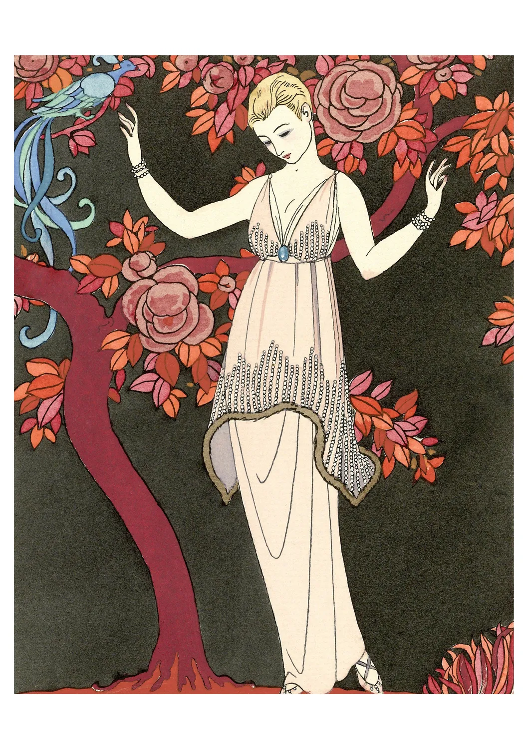 Pomegranate George Barbier kortæske art deco sæt humør