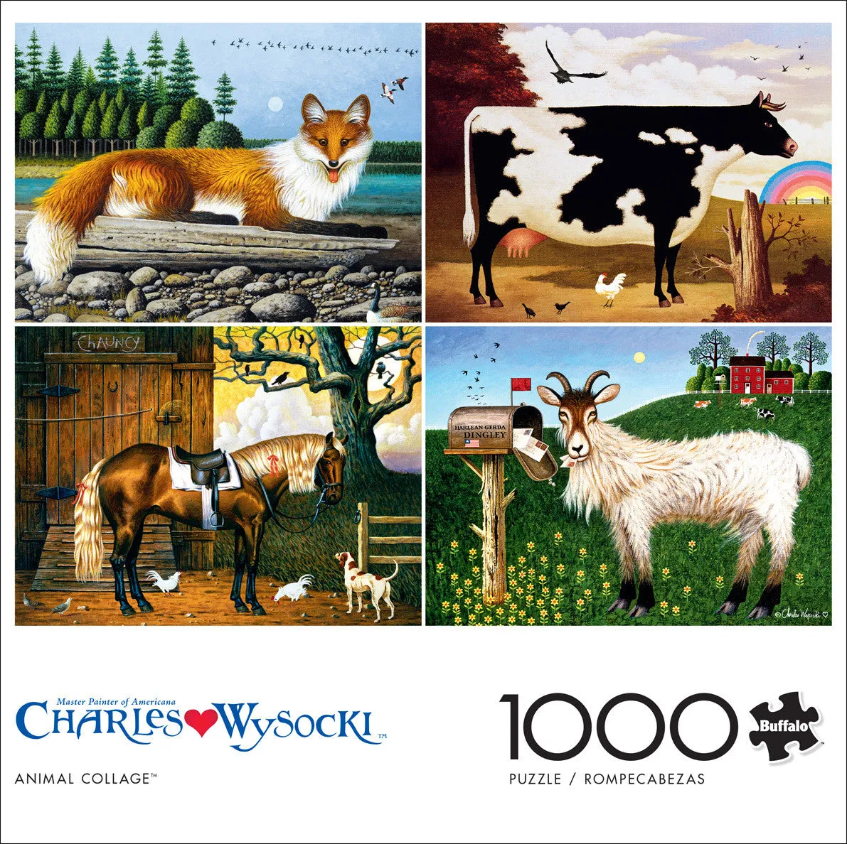 Buffalo Games Charles Wysocki Animal Collage 1000 puslespil