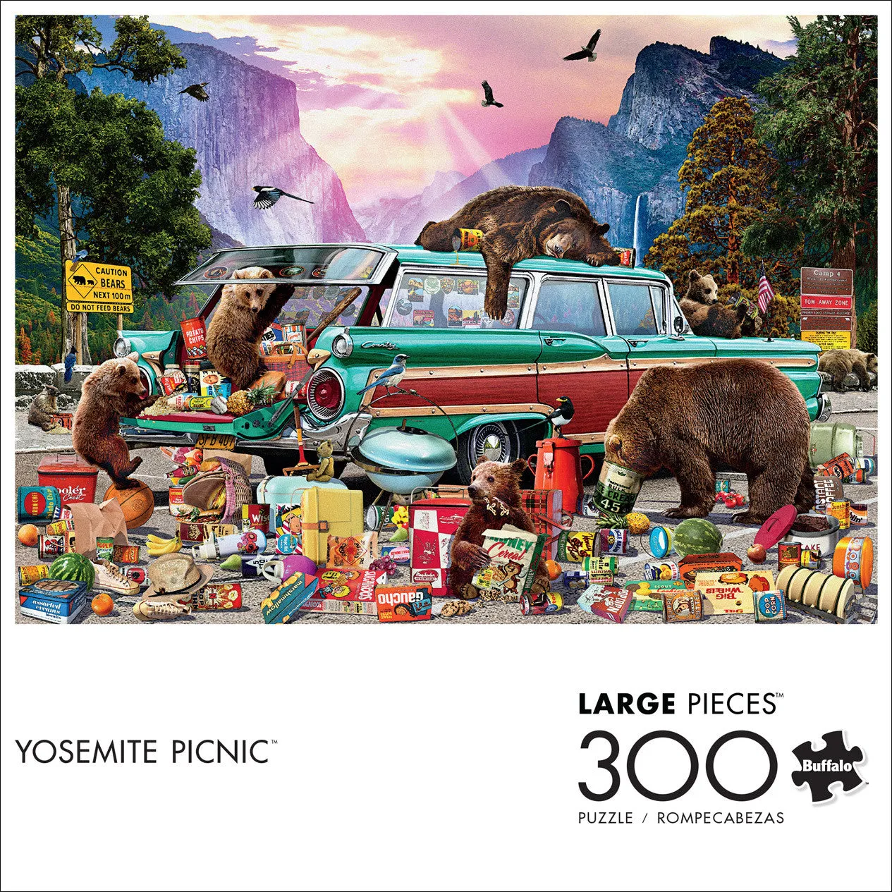 Buffalo Games Yosemite Picnic puslespil 300 store brikker bjørne