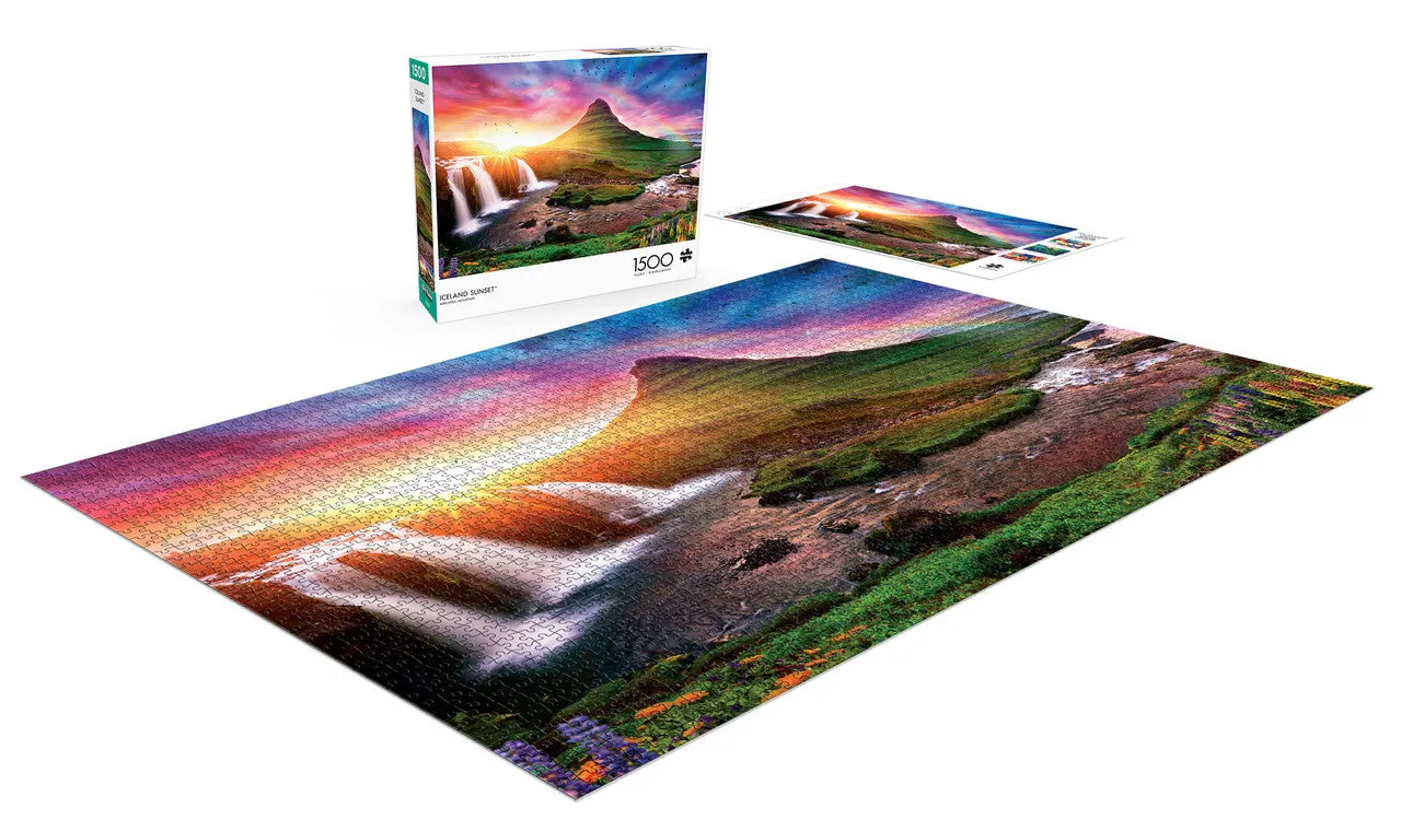 Buffalo Games Iceland Sunset puslespil 1500 brikker landskab