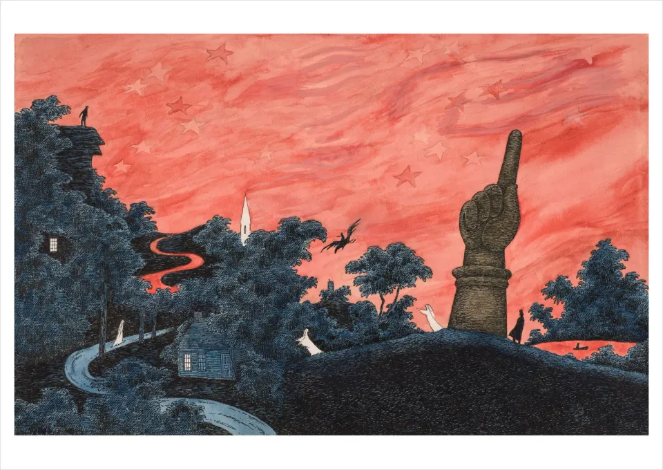 Pomegranate Edward Gorey Haunted America postkort gotisk