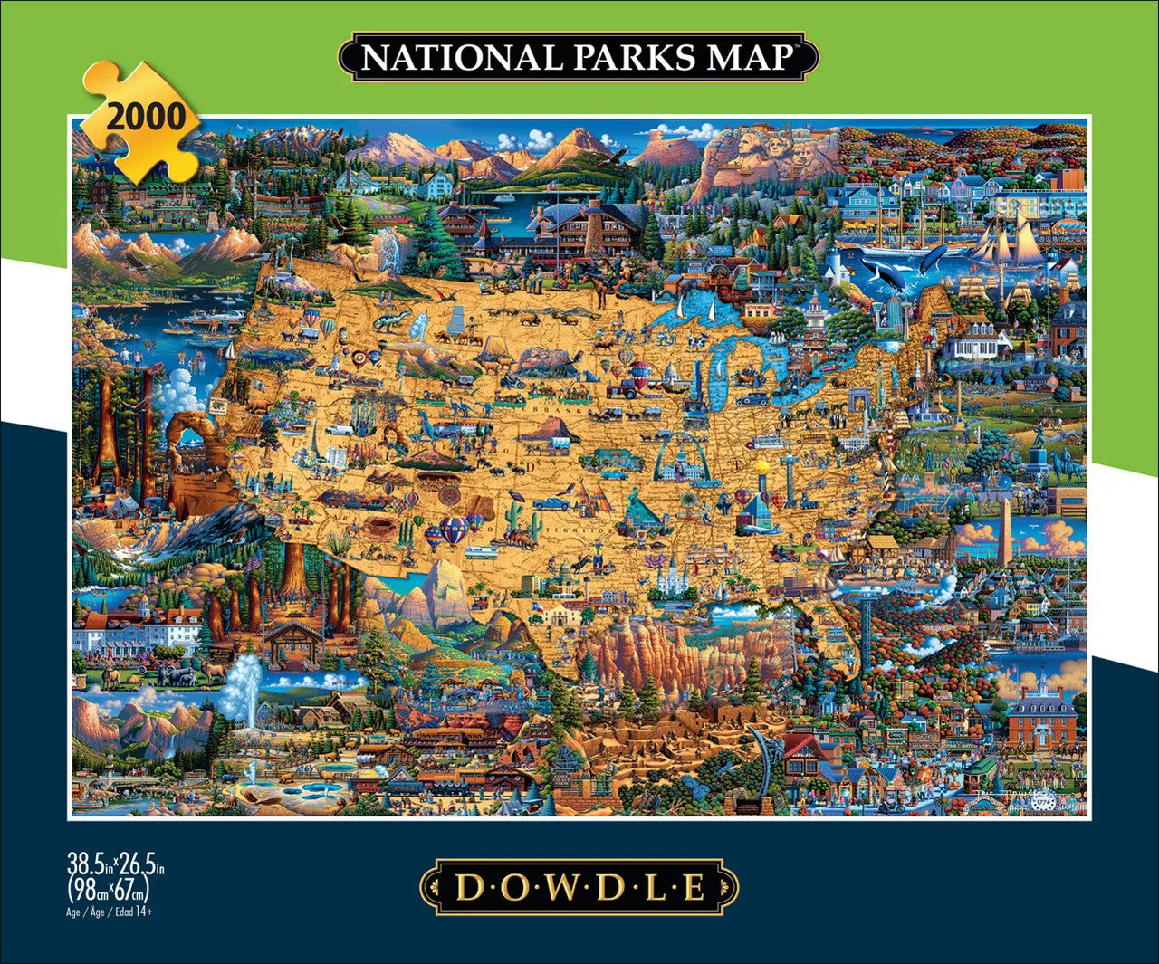 Buffalo Games Eric Dowdle National Parks Map puslespil 2000 brikker kort